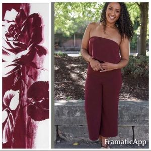 NWT Main Attraction Wine Jumpsuit Romper L